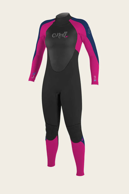  O'Neill Girl's 3/2mm Epic Back Zip Wetsuit Blk/Ber/Nvy