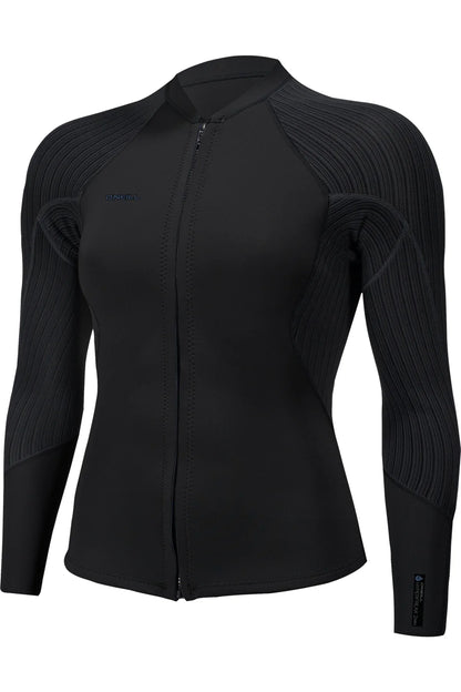  O'Neill Women's Hyperfreak 2mm Front Zip Jacket Black